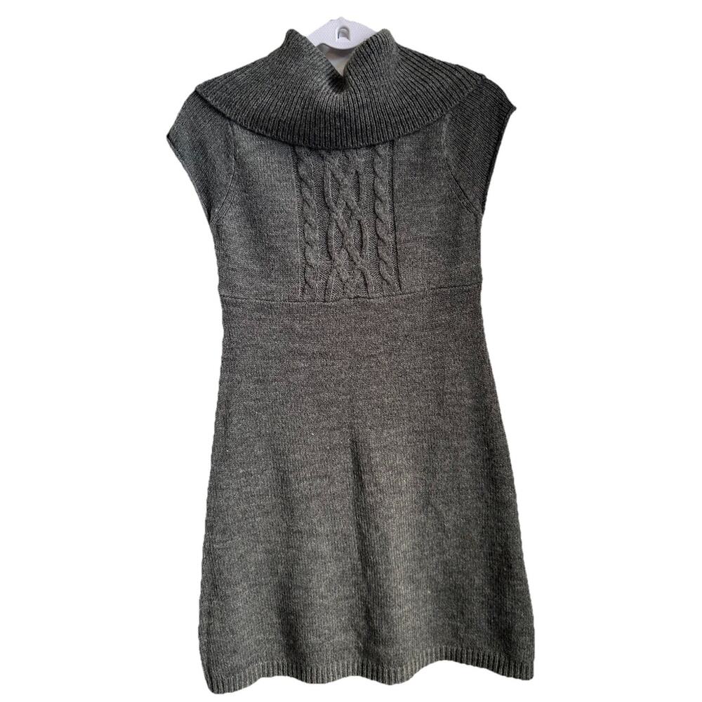 Mudd Sweater Dress close neck Office Preppy Y2K 90s Vintage Cable Knit Mini Med